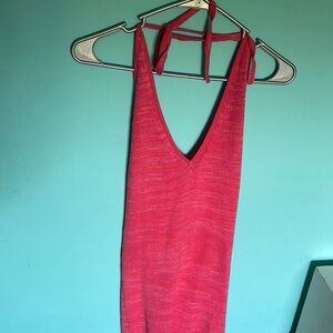 Wild Fable hot pink & orange dress, size medium! Halter neck, cute and summery